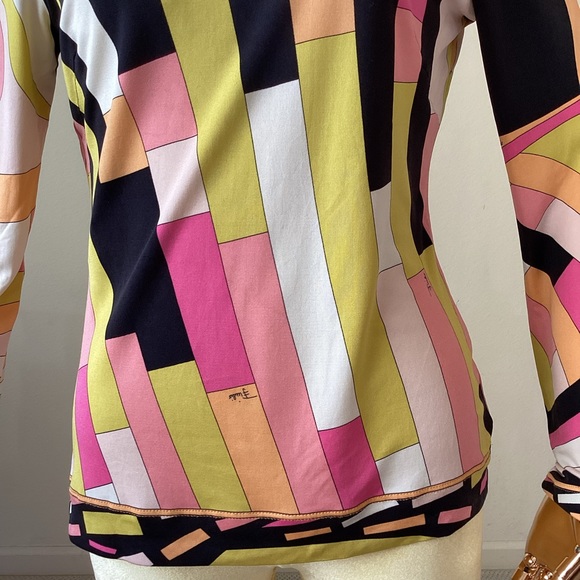 Emilio Pucci Pink Yellow Blouse Vintage From the 2000's - Picture 5 of 7